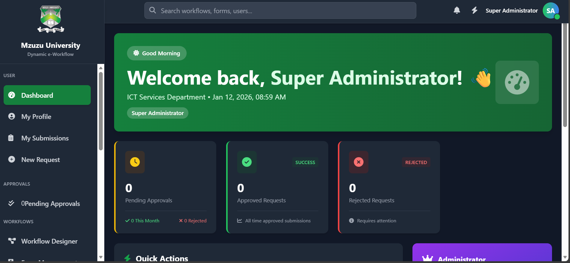 E-Workflow Dashboard