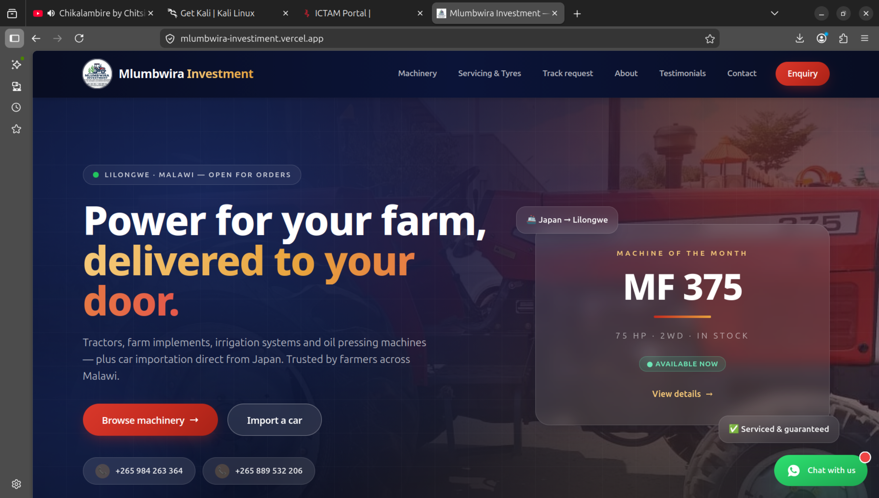 Mlumbwira Investments website